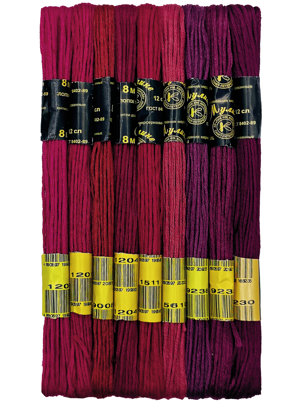 Наборы ниток мулине для вышивания ПНК Киров 9 шт.