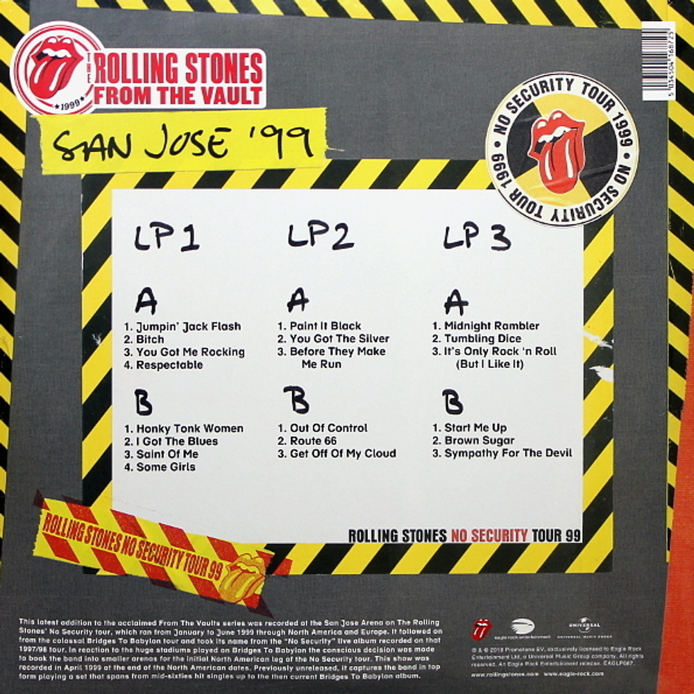 The Rolling Stones / No Security. San Jose '99 (3LP)