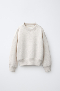 ZARA ОДНОТОННАЯ ТОЛСТОВКА, ПЕСОЧНЫЙ МЕЛАНЖ