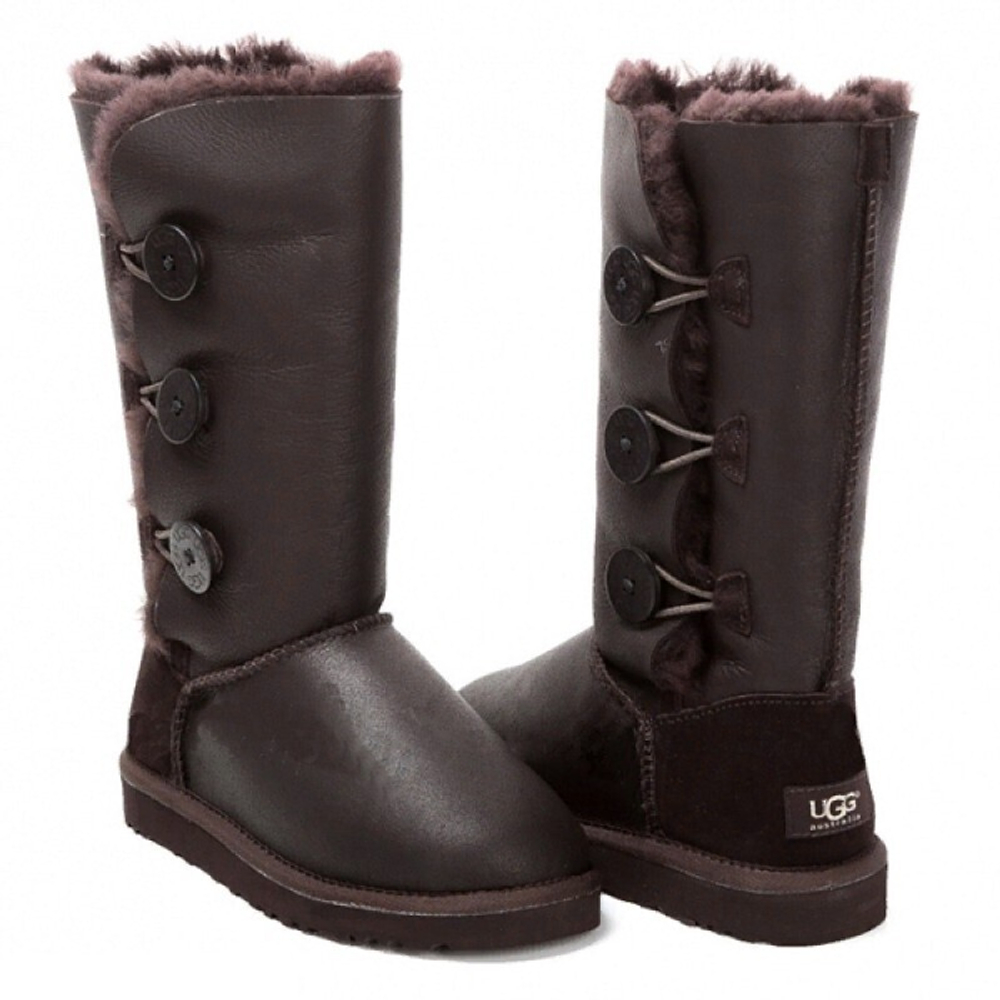 Угги Bailey Button Triplet Metallic Chocolate