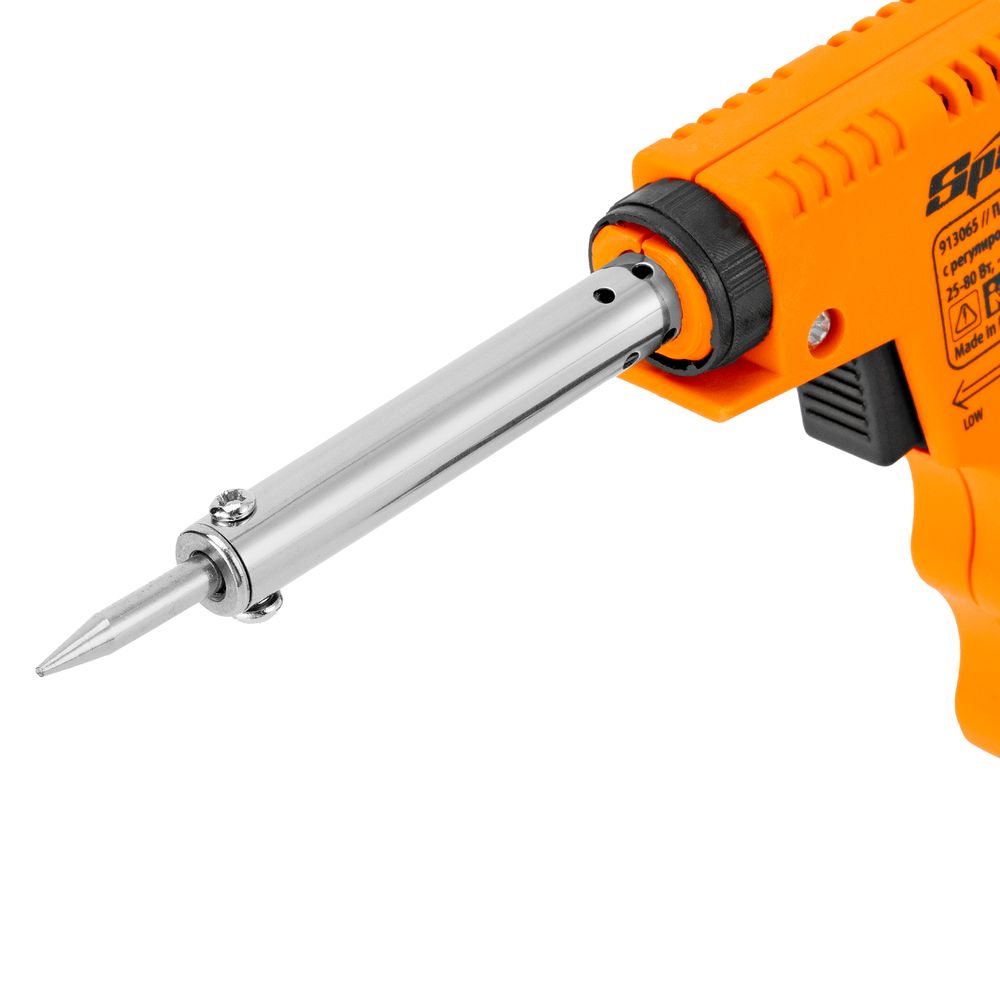 Паяльник-пистолет с регулировкой мощности 25-80 Вт, 220 В Sparta, 913065