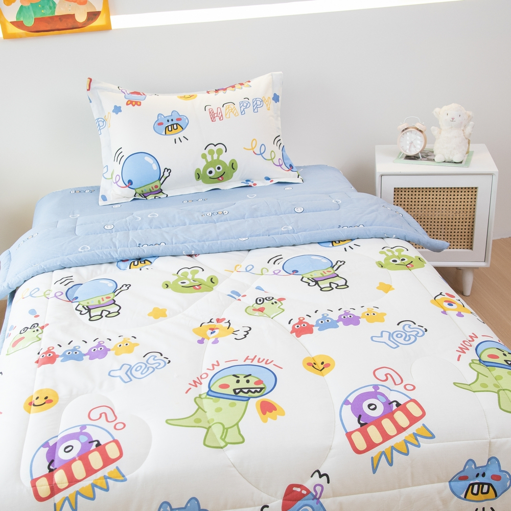 Комплект постельного белья Сатин с Одеялом Young 100% хлопок на резинке OBKR024