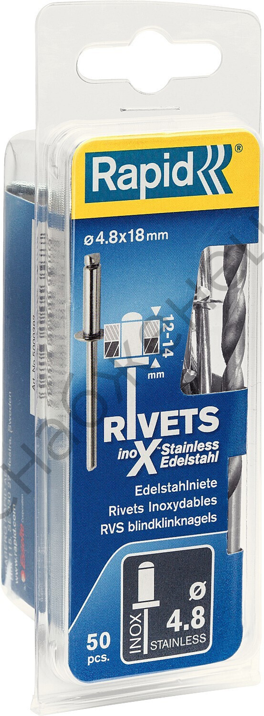 RAPID 4.8х18 мм, 50 шт, Нержавеющая заклепка (5000397)