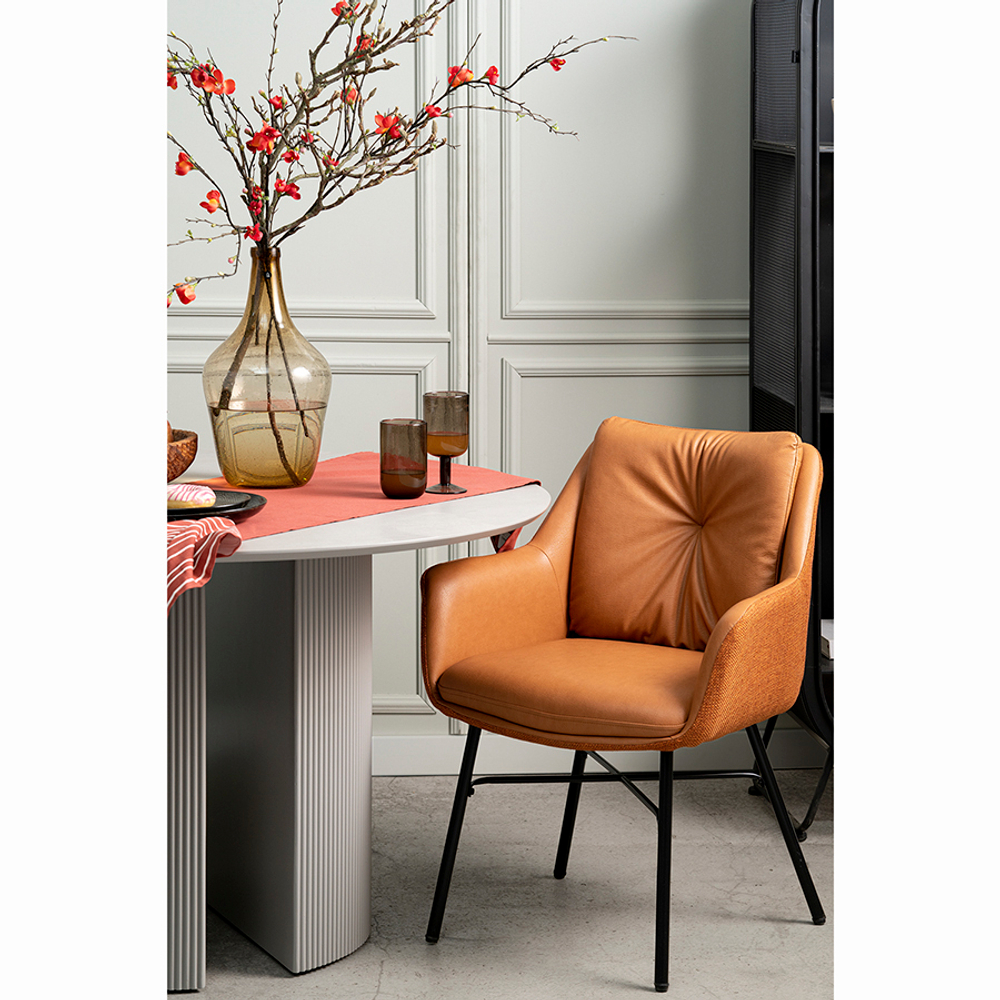 Стул allar, экокожа, рогожка, коричневый