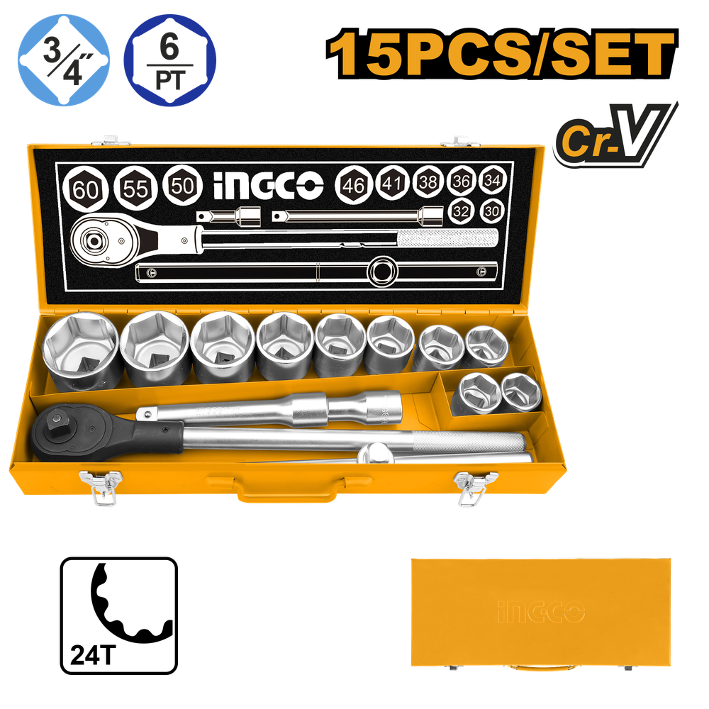 Набор головок 3/4" 15 предметов  INDUSTRIAL