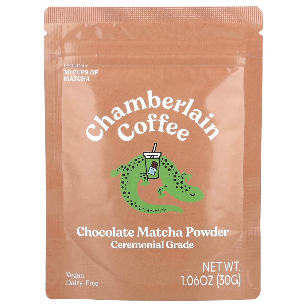 Chamberlain Coffee, Шоколадный порошок матча, церемониальный, 30 г (1,06 унции)