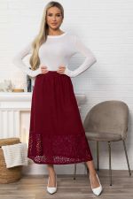 Юбка с кружевом Элегия (бордо) Ю14912-10М LT Collection
