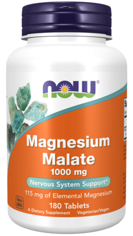 NOW Foods, Малат магния, Magnesium Malate 1000 mg, 180 таблеток