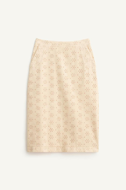 ZARA ЮБКА МИДИ ИЗ 100% ХЛОПКА, ПАСТЕЛЬНО-ЖЕЛТЫЙ