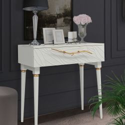 Консоль Арт Колор leaves Классик Голд Белый опал