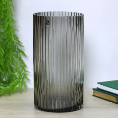 Ваза стеклянная «GREY GLASS» 15*28см
