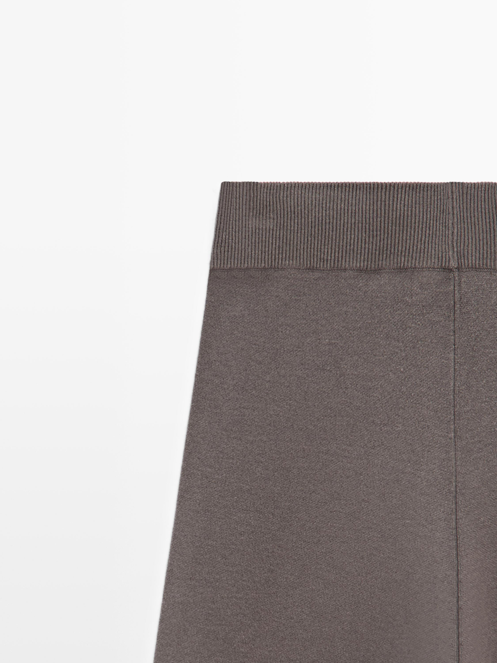 Massimo Dutti Вязаные брюки с ребристой отделкой, коричневый