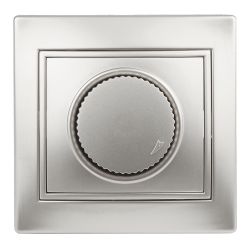 Светорегулятор Intro Plano 1-401-03 (диммер) поворотный 600Вт 230В IP20 СУ алюминий