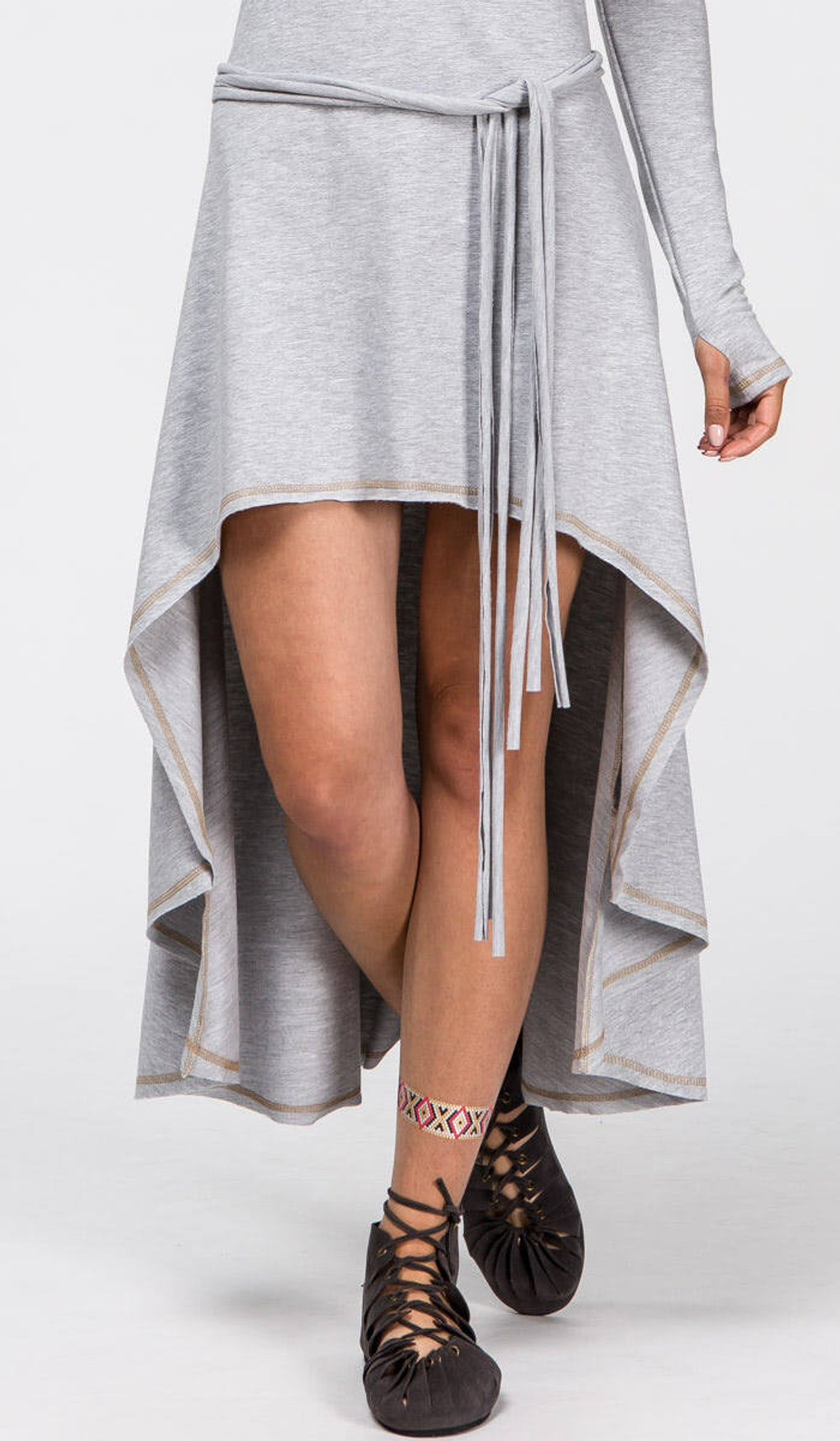 Платье Chintamani с длинным рукавом сер.меланж