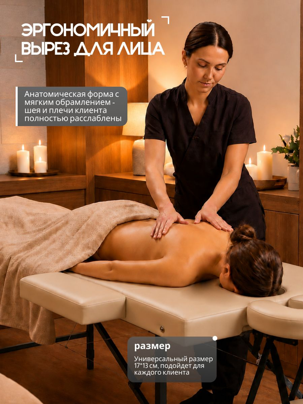 Массажный стол складной с регулировкой высоты Massagecomplekt, 190*70, c изголовьем и подлокотниками