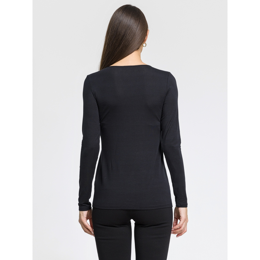 Женский лонгслив с сетчатой вставкой черный OROBLU Perfect Line VOBT01595