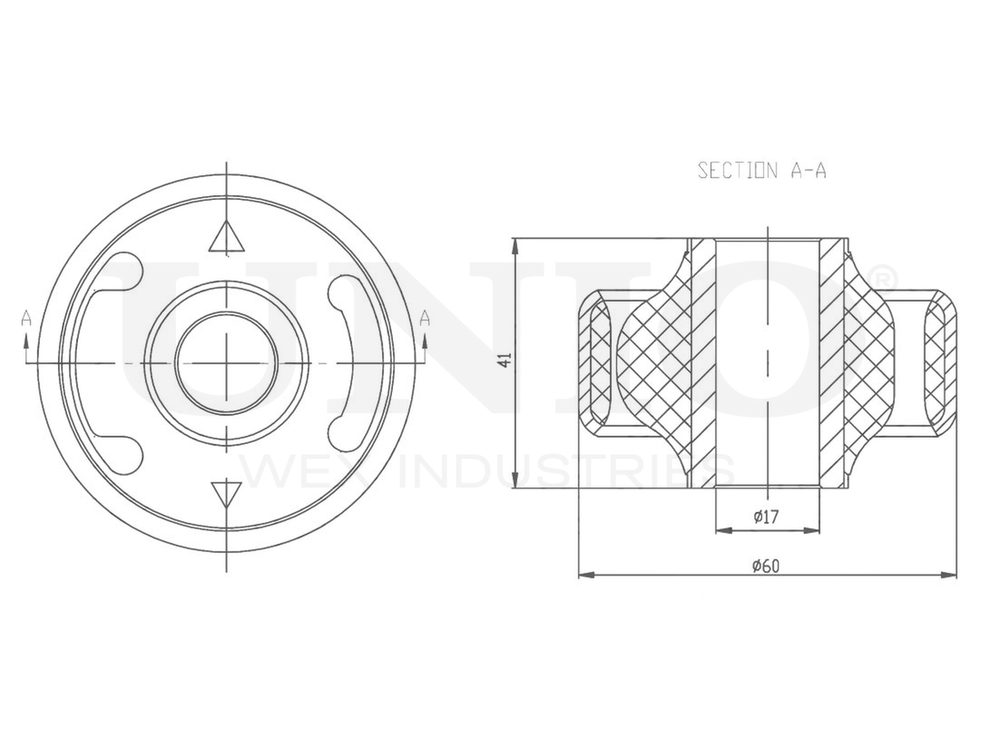 Сайлентблок задний переднего нижнего рычага UNIO RMP-20002