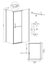 Душевое ограждение Grossman Pragma 100.K33.03.100.10.02-200.K33.03.80.10.02 (100х80х195) распашная(левая),хром,стекло шиншилла,2 места