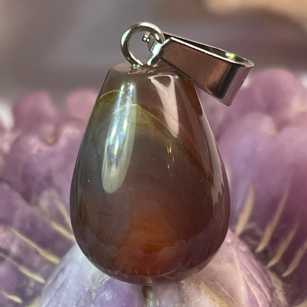 37170 Агат Кулон капля объемная 20мм