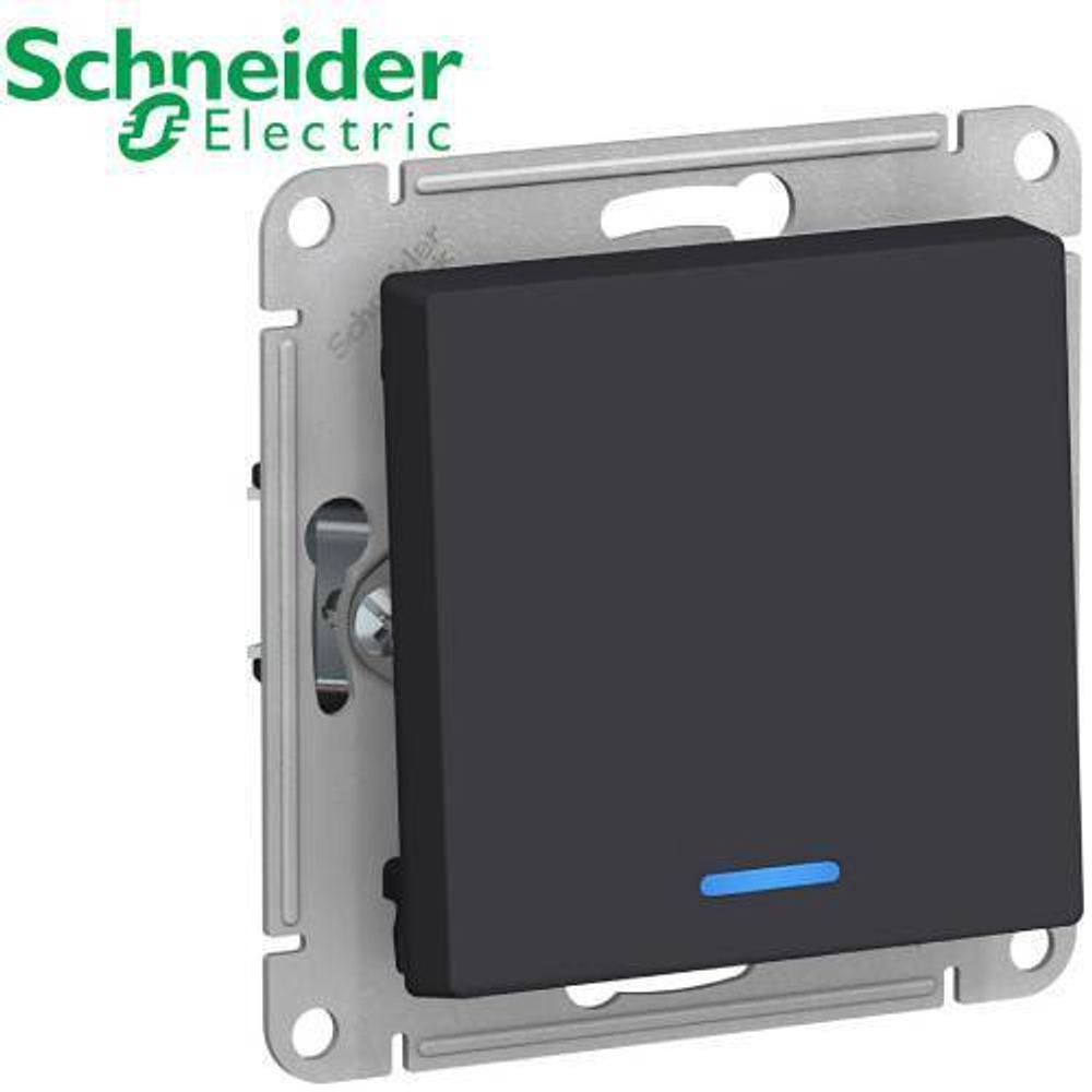 Выключатель 1-кл с подсветкой (карбон) AtlasDesign Schneider ATN001013