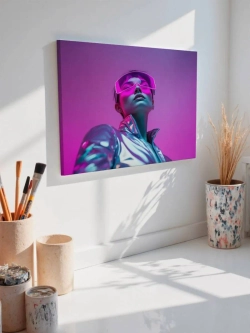 Картина на стену 40 X 50 Девушка киберпанк