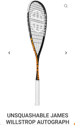 UNSQUASHABLE, JAMES WILLSTROP AUTOGRAPH, 120g, Squash Racket