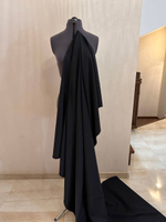 Костюмно-плательная жаккардовая шерсть с эластаном (L.Piana, 95%шерсть/5%эластан, Черная ночь, 142, 280 гр/м2)