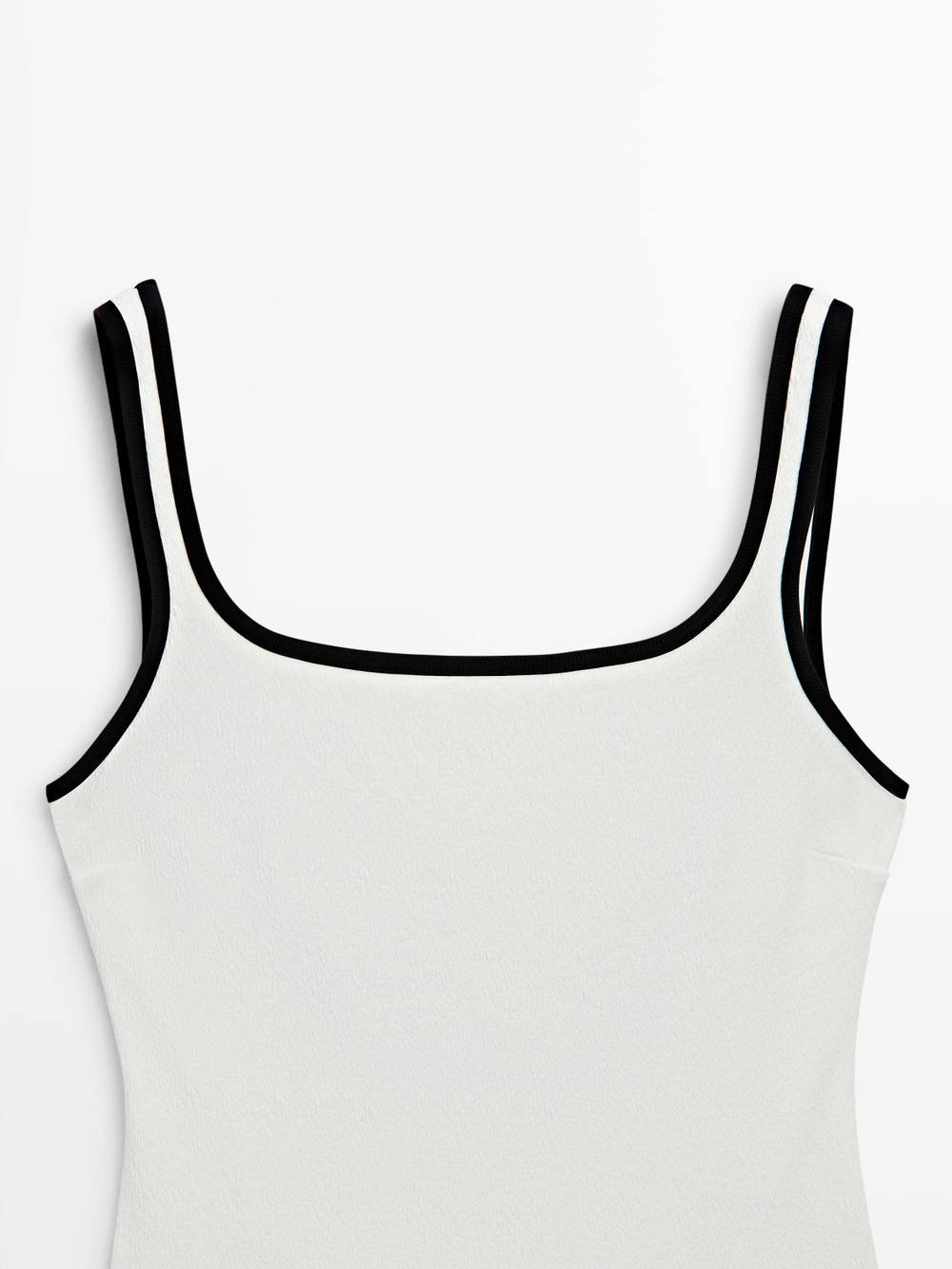 Massimo Dutti Комбинированный купальник из рельефной ткани, белый