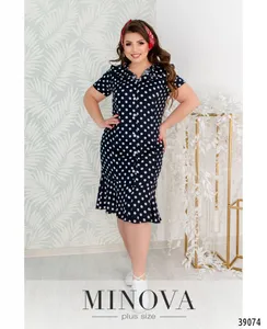 Платье 8613-темно-синий Minova