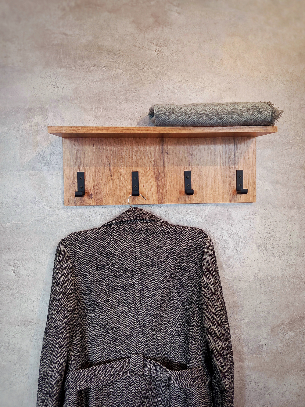 Вешалка настенная лофт (Дуб вотан)