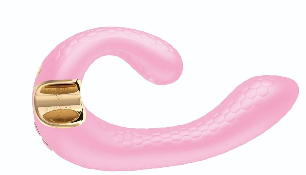 Розовый гибкий вибростимулятор MIYO с двумя моторами - 18,5 см. (Цвет: розовый)