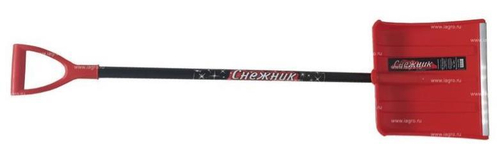 Лопата снеговая пласт. со съемным чер  385*370  ''СНЕЖНИК'' мороз. с ал. эргон./ч  с V руч., с ал.пл.