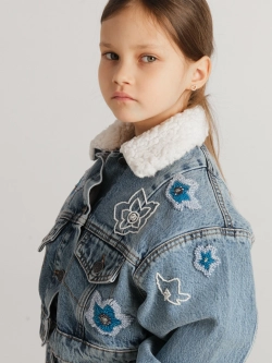Жакет джинсовый с мехом NEZABUDKA CHILD, синий