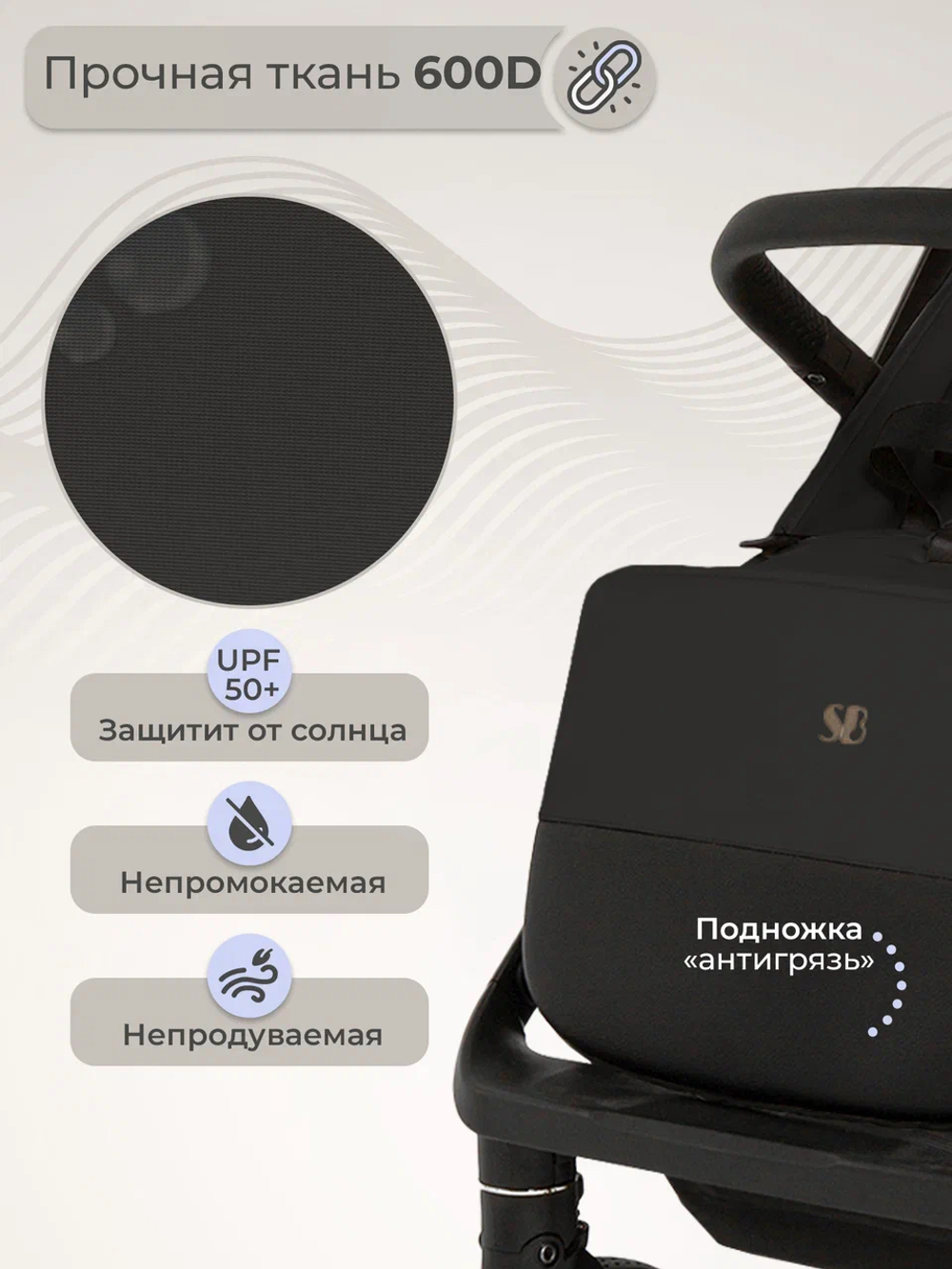 Коляска прогулочная Sweet Baby SBL Aura Plus Basic Black