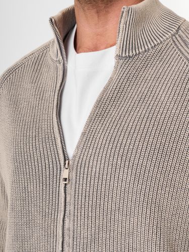 Серый хлопковый джемпер на молнии QWE