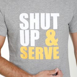 Мужское теннисное поло Tennis-Point Shut Up & Serve T-Shirt Men - Grey, Multicoloured