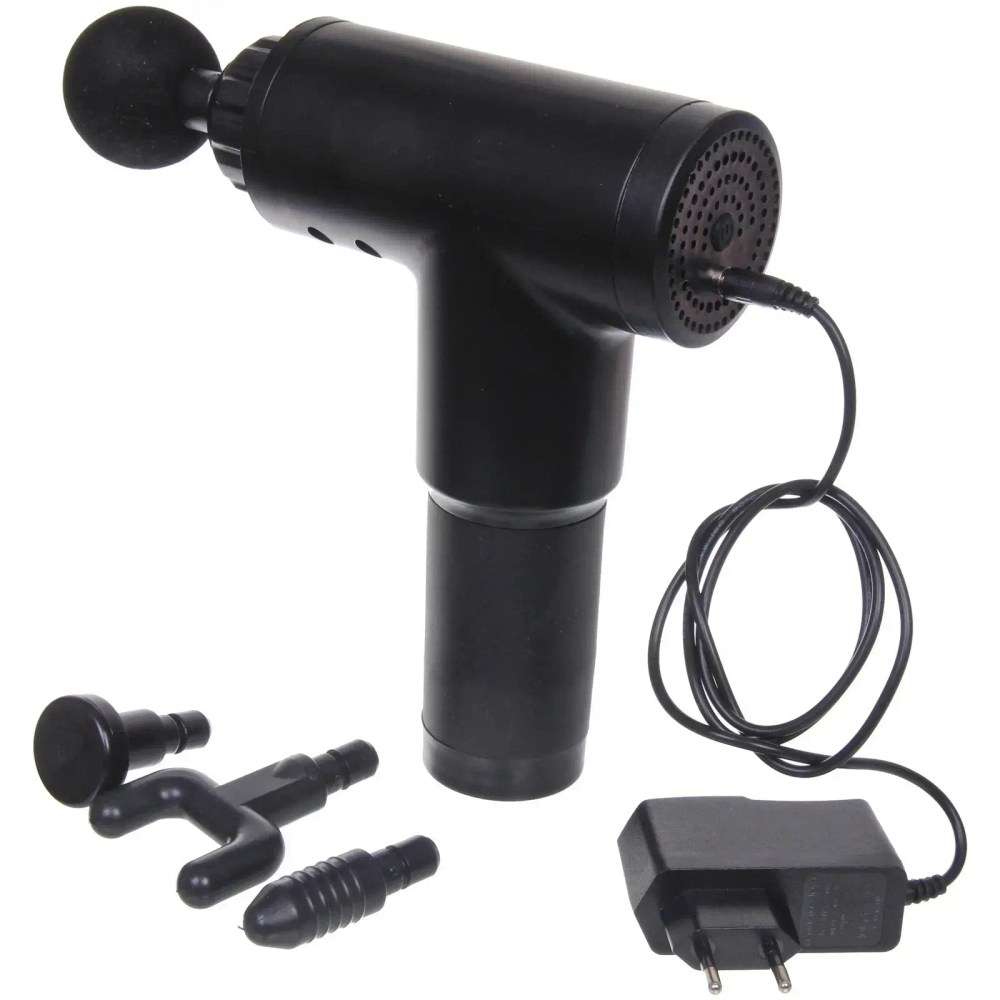 Массажер для тела «Gun», 4 насадки (пистолет мышечный ударный), 220В