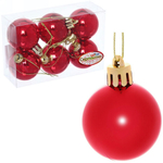 Новогодние шары 4 см (набор 6 шт) «Глянец», красный