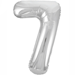 Шар фольгированный Цифра 7 101 см (Серебряный)