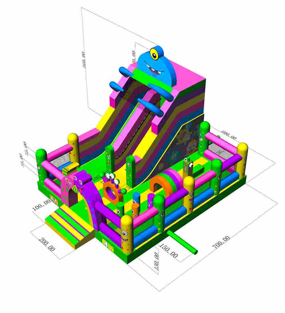 Коммерческий надувной батут «Монстроленд» 7*6*5,6 м