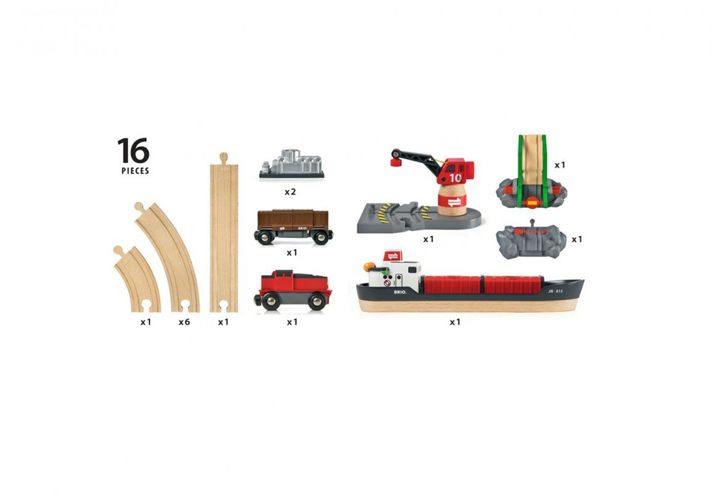 BRIO Железная дорога Набор "Порт" Тепловоз на батарейках, 16 элементов