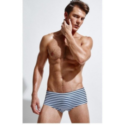 Мужские плавки хипсы в темно-синею полоску EUSSIEINQ