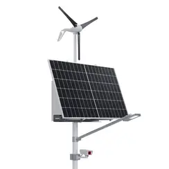 Автономная система видеонаблюдения с освещением на опоре (солнечная панель 435 Вт + ветрогенератор 400 Вт)