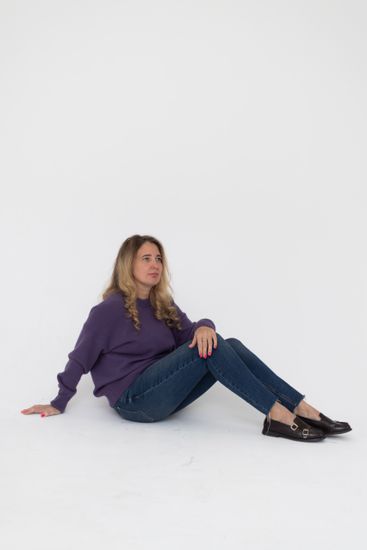 Джемпер Л.Т., 100% шерсть ягнёнка, цвет фиалка.