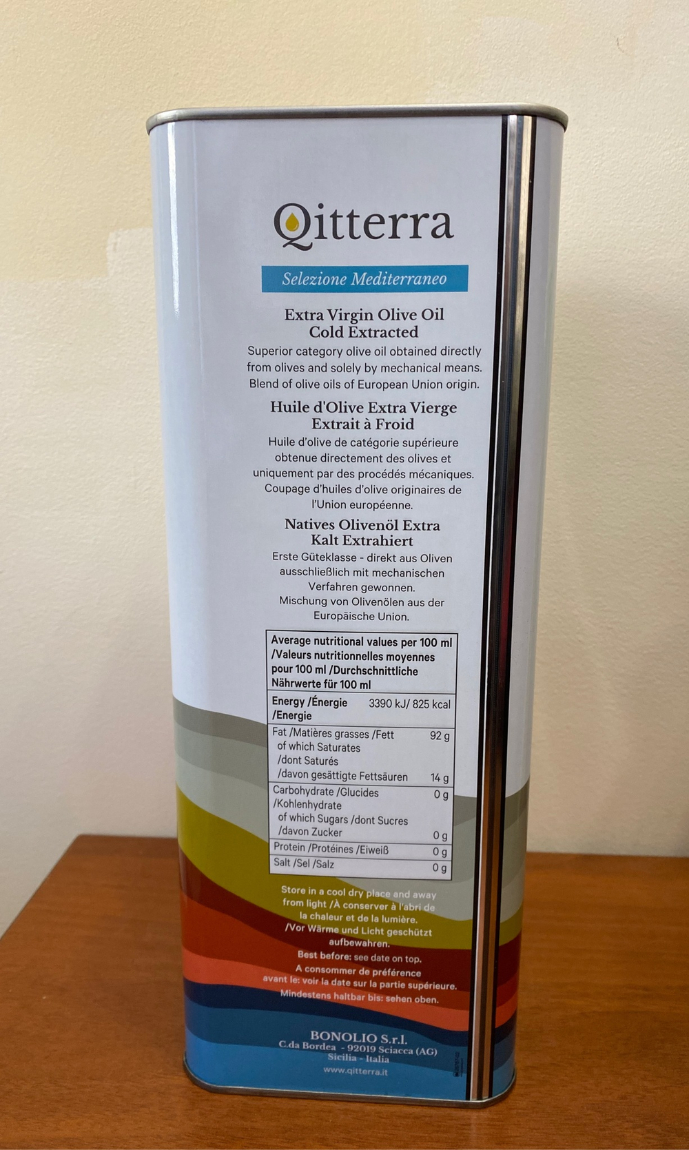 Оливковое масло нерафинированное BONO Qitterra 5l Сицилия