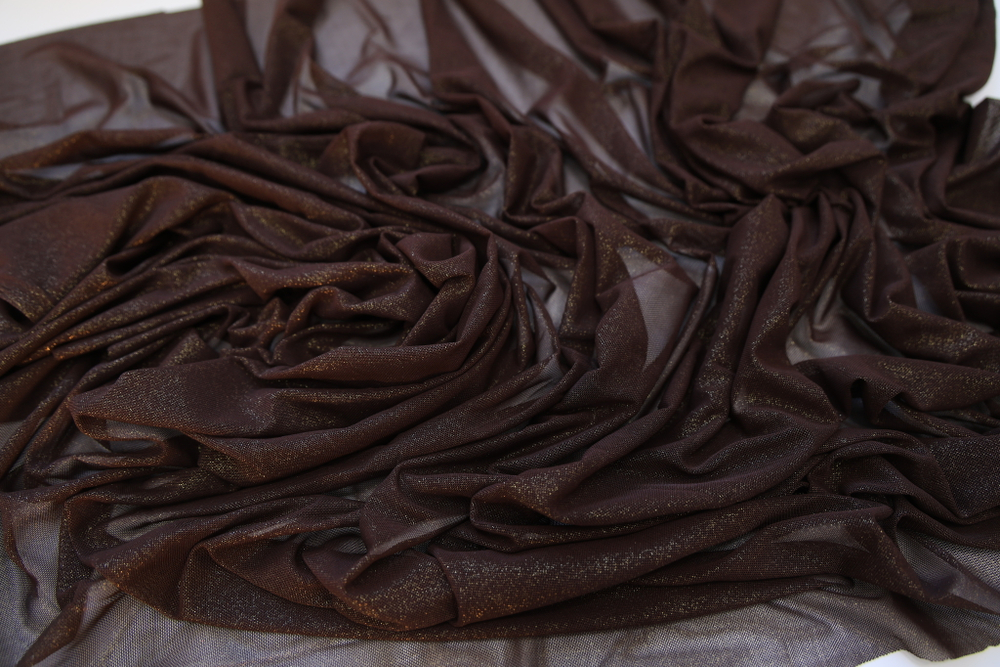 Сетка трикотаж металлик коричневая