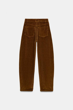 ZARA БРЮКИ BALLOON С КАРМАНАМИ, СВЕТЛО-КОРИЧНЕВЫЙ