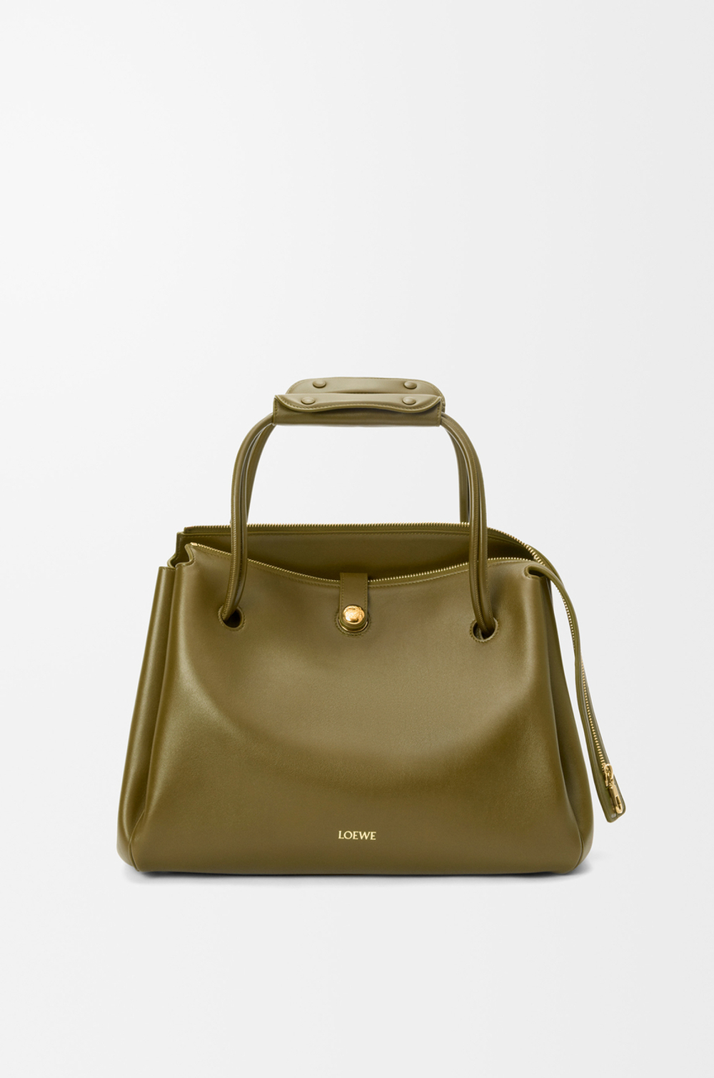 Loewe Большая сумка Madrid из мягкой телячьей кожи, оливковый