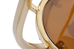 13RXET4036-GOLD Стол журнальный стекло коричн./золото d50*60см