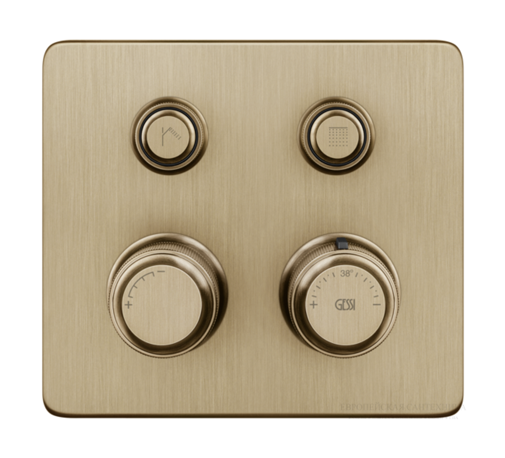 Термостат Gessi HI-FI, до 2-х функций одновременно, встраиваемый, цвет Warm Bronze Br. PVD